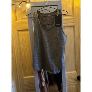 Kojooin Womens Heather Gray Space Dye Racerback Activewear Tank Top Size S NEW